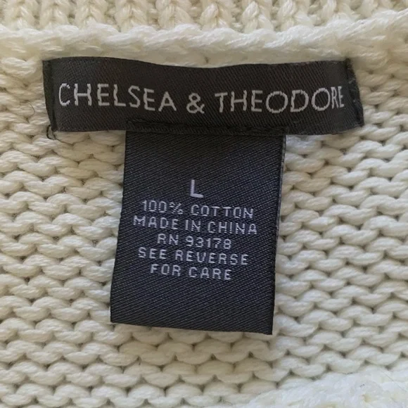 CHELSEA & THEODORE Large off white Ivory Knit Sweater Vest - Picture 8 of 12